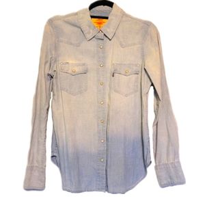 Levi's faded Jean pearl snap western chambray shirt